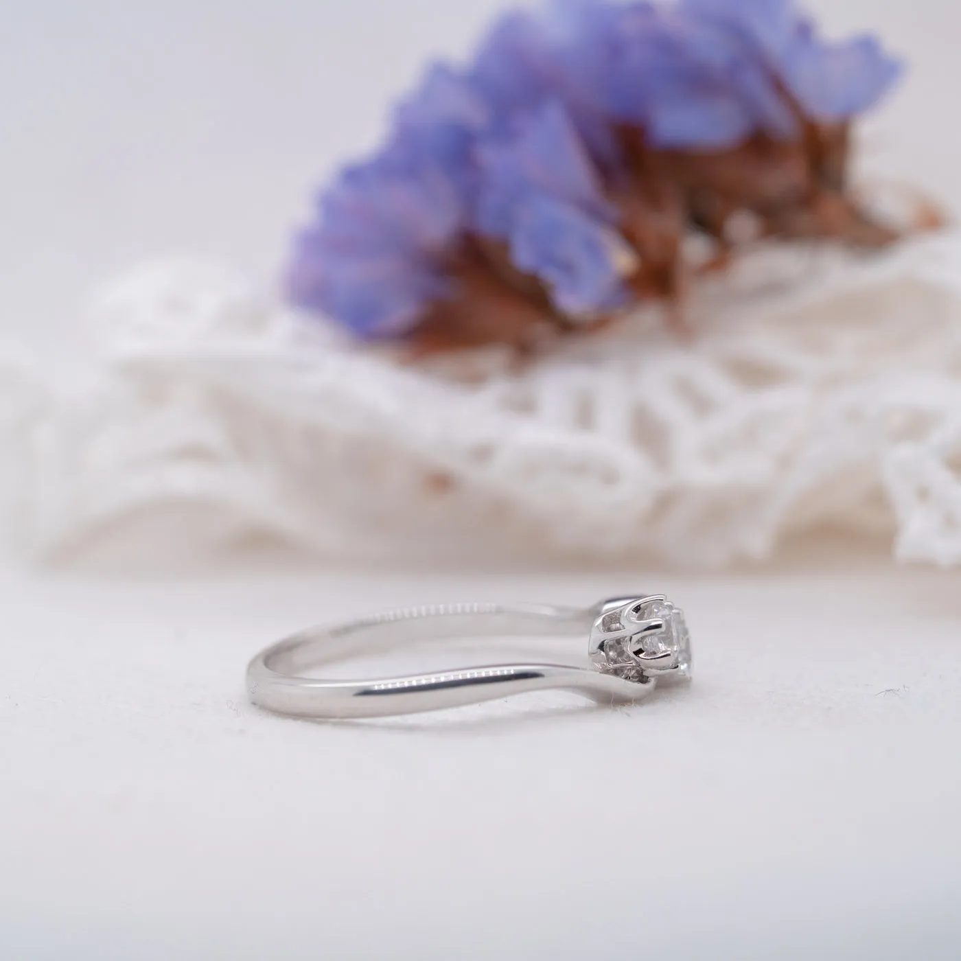 The Elysia Ring | Round Lab Diamond Toi Et Moi Wave Vintage Engagement sold by Ethica Diamonds product image thumbnail 4