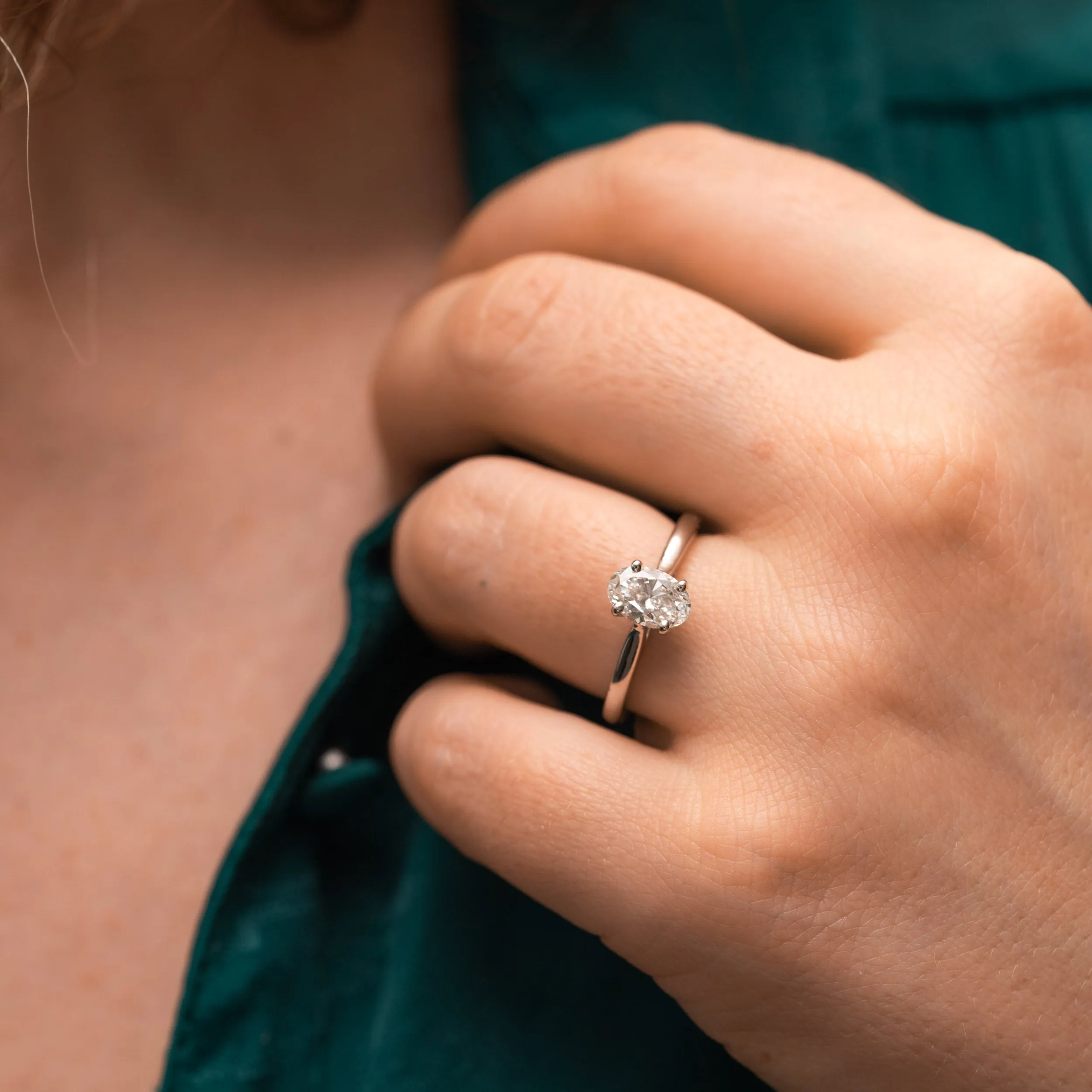 The Poppy | Oval Lab Diamond Classic Solitaire Engagement Ring sold by Ethica Diamonds product image thumbnail 3