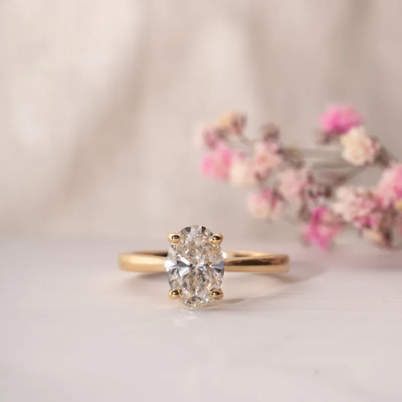 The Poppy | Oval Lab Diamond Classic Solitaire Engagement Ring sold by Ethica Diamonds