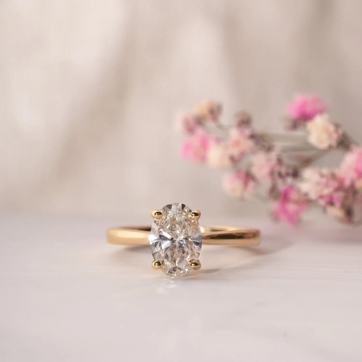 The Poppy | Oval Lab Diamond Classic Solitaire Engagement Ring sold by Ethica Diamonds