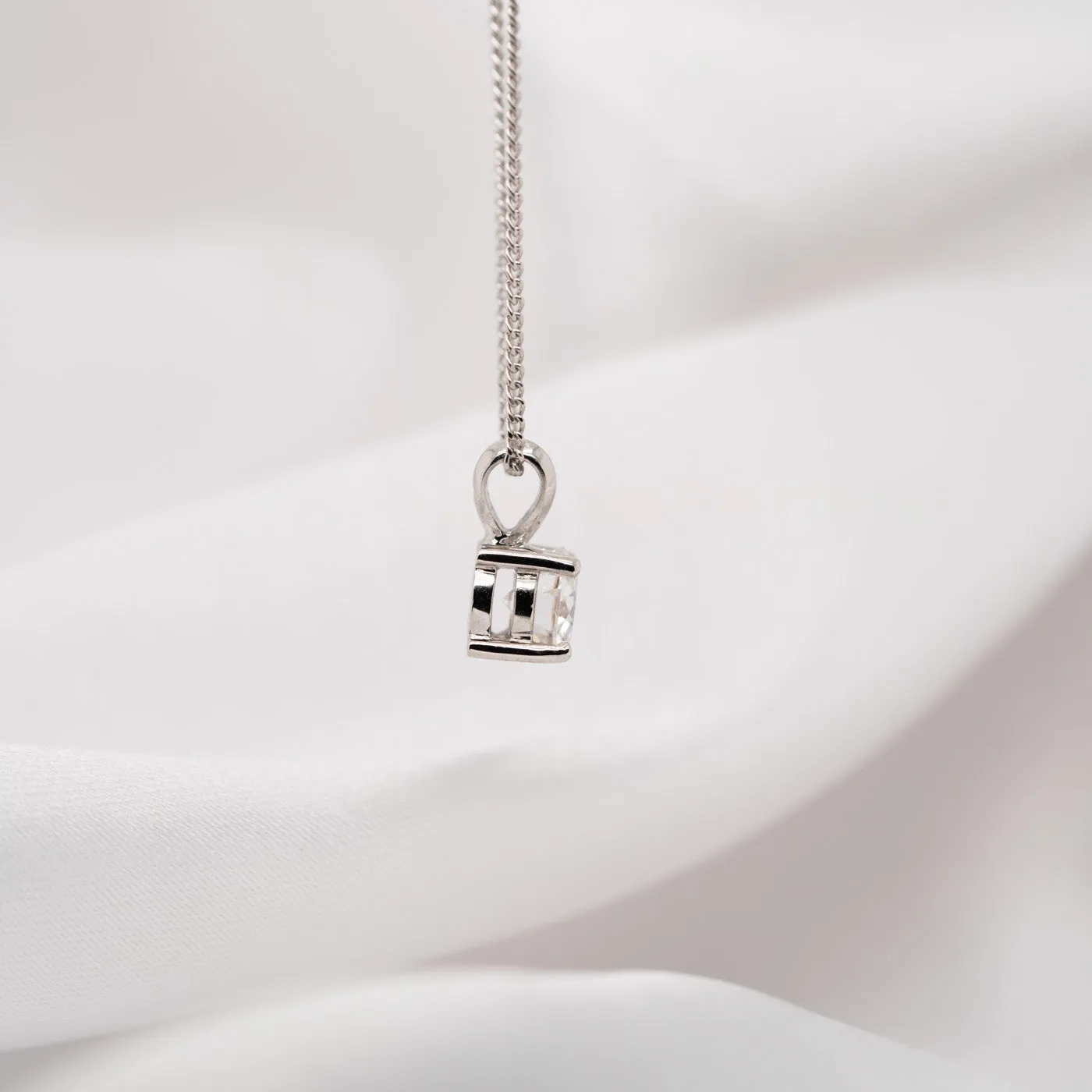 The Echo Pendant | Round Lab Diamond Spilt Bail Solitaire sold by Ethica Diamonds product image thumbnail 3