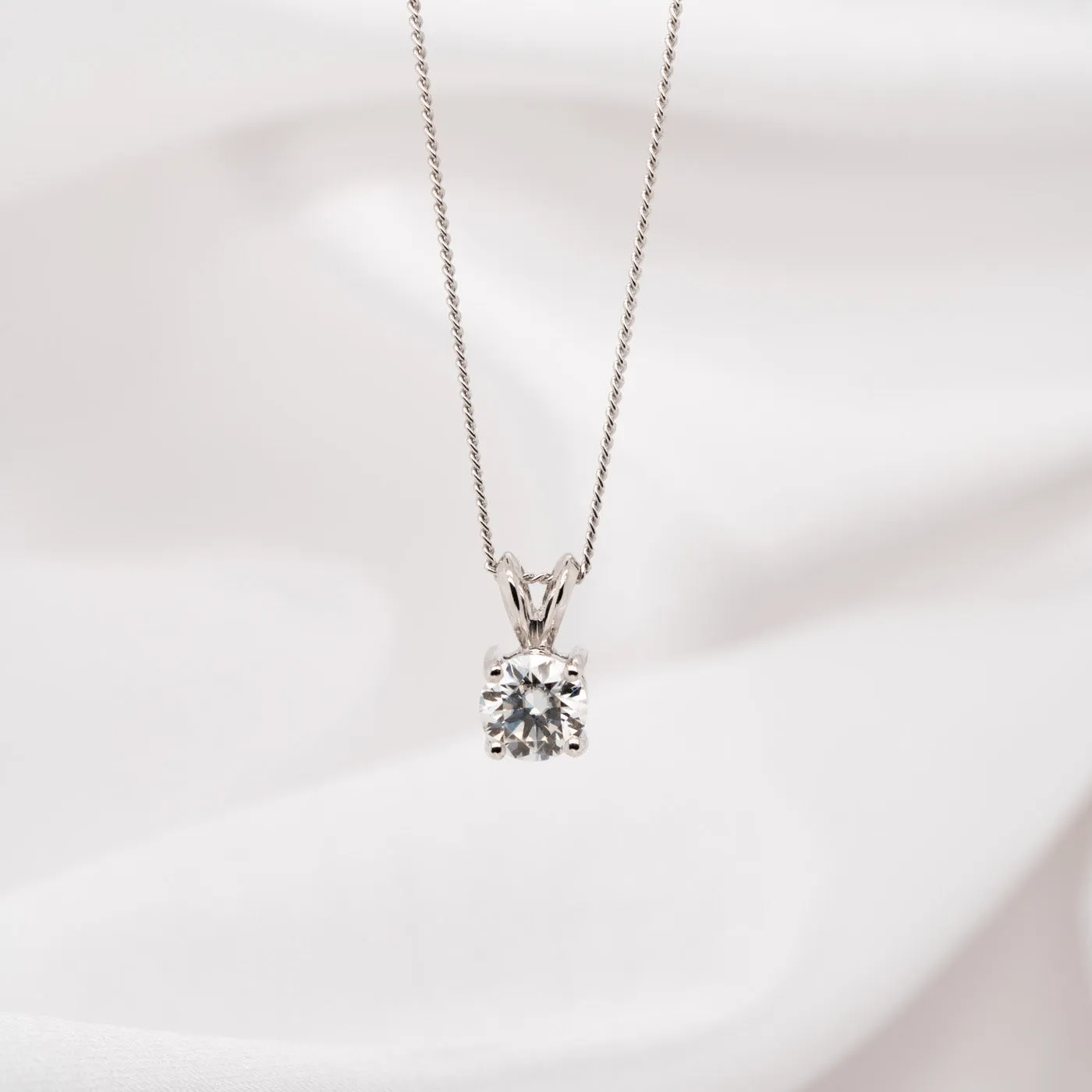 The Echo Pendant | Round Lab Diamond Spilt Bail Solitaire sold by Ethica Diamonds product image thumbnail 2