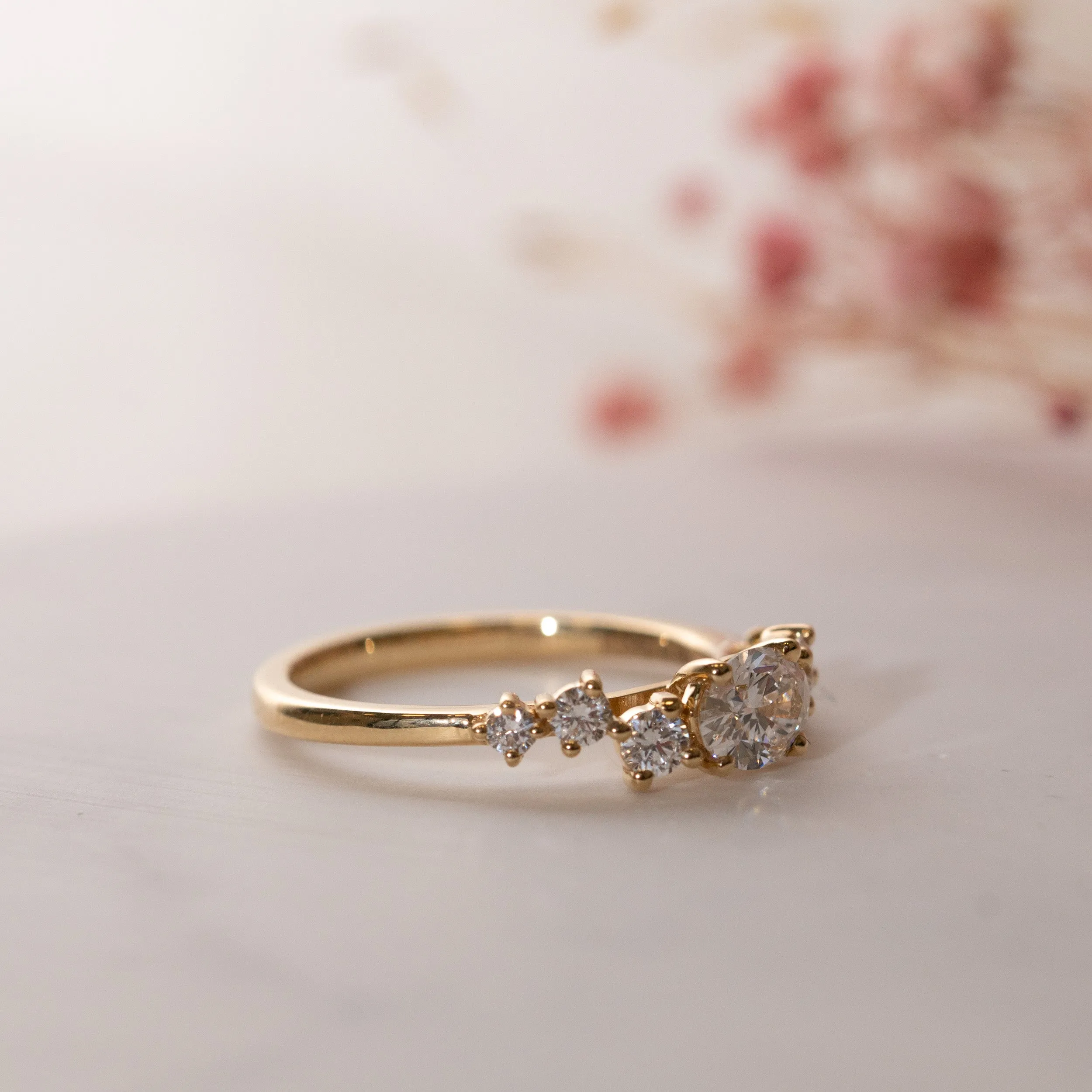 The Sophie Ring | Oval Lab Diamond Accented Engagement East-West Set sold by Ethica Diamonds product image thumbnail 4