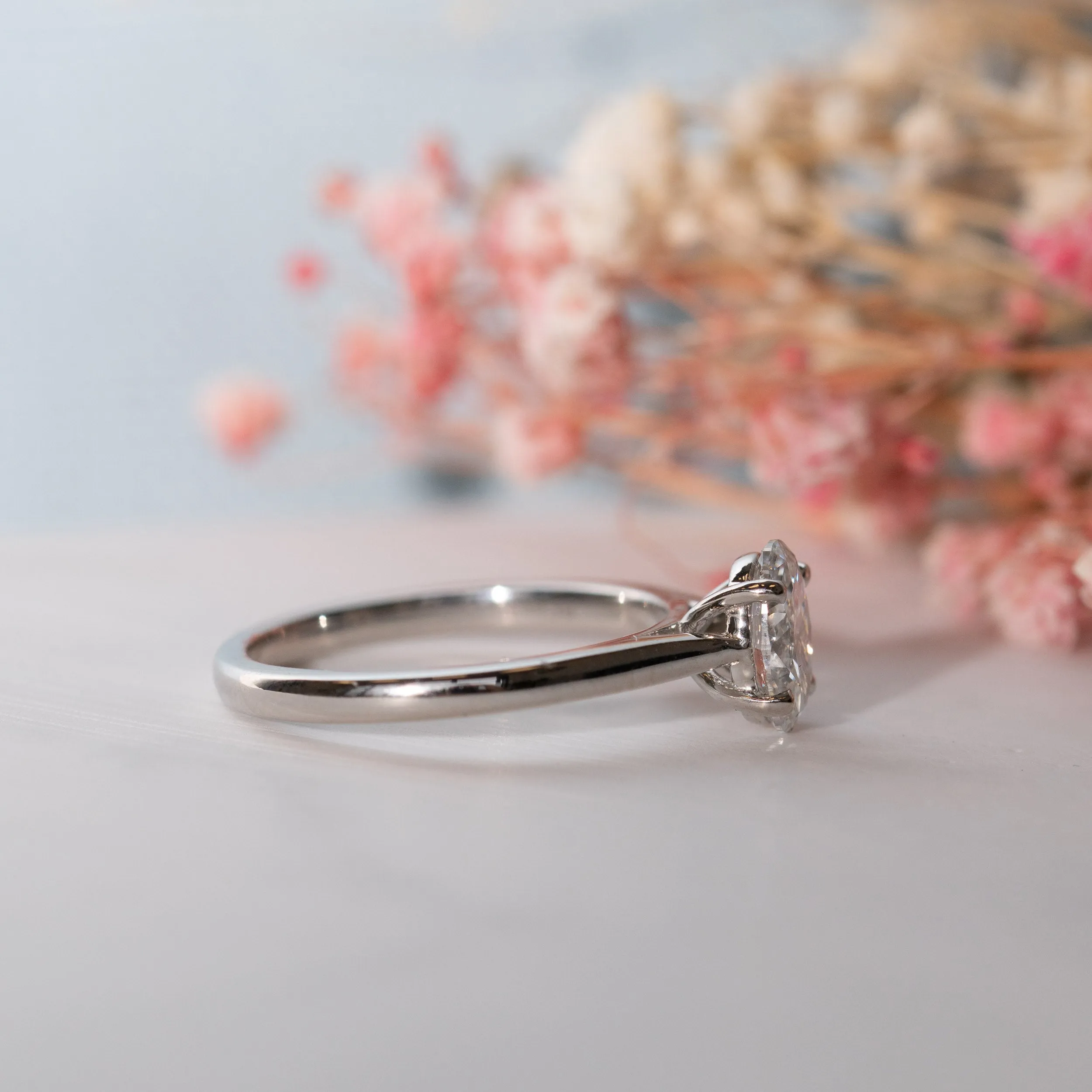 The Poppy Ring | Oval Moissanite Classic Engagement Solitaire sold by Ethica Diamonds product image thumbnail 5