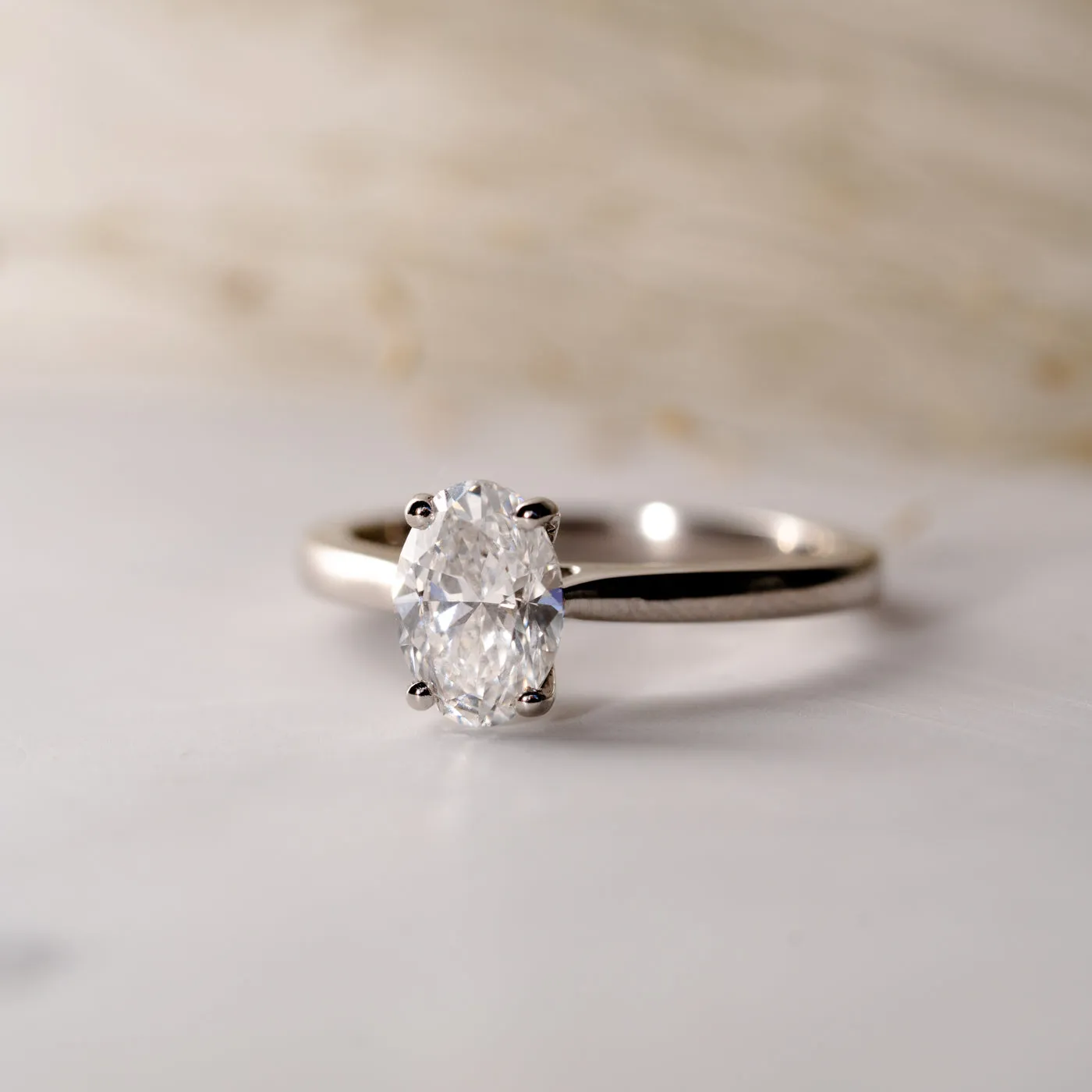 The Poppy Ring | Oval Moissanite Classic Engagement Solitaire sold by Ethica Diamonds product image thumbnail 4