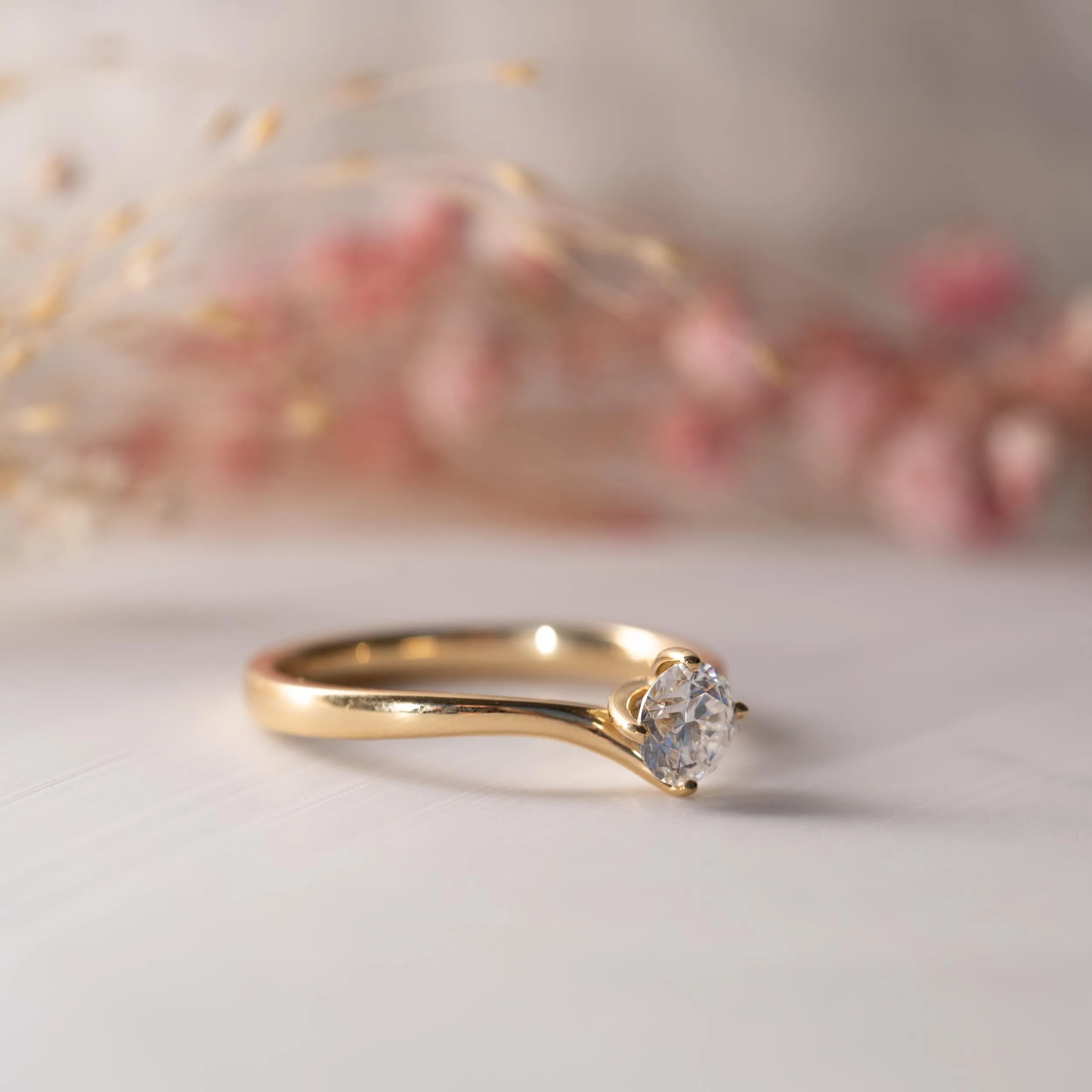 The Aria Ring | Round Lab Diamond Modern Engagement Solitaire sold by Ethica Diamonds product image thumbnail 3