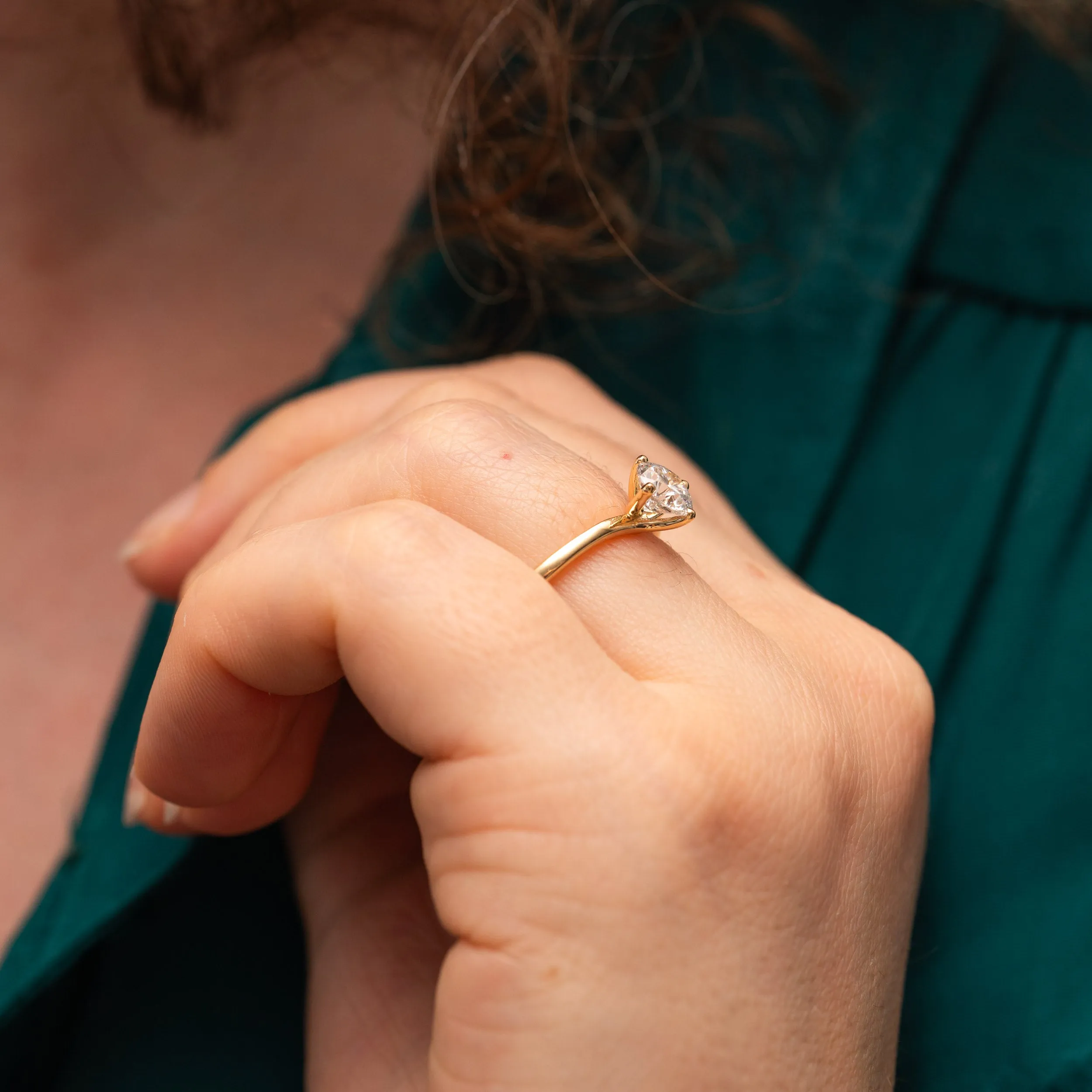 The Aria Ring | Round Lab Diamond Modern Engagement Solitaire sold by Ethica Diamonds product image thumbnail 5