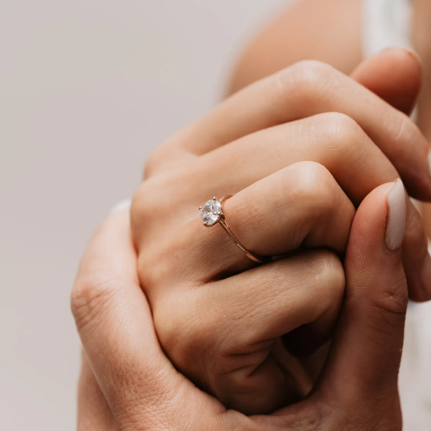 The Kae Ring | Round Moissanite Dainty Classic Engagement Solitaire sold by Ethica Diamonds product image thumbnail 3