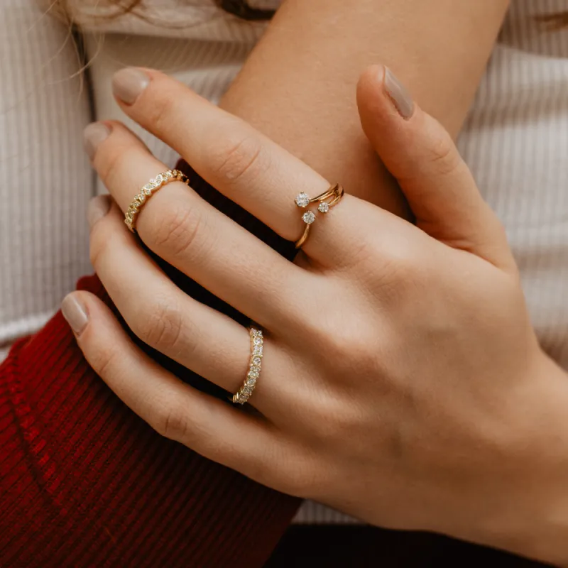 The Stella Ring | Moissanite Shooting Stars Trilogy sold by Ethica Diamonds