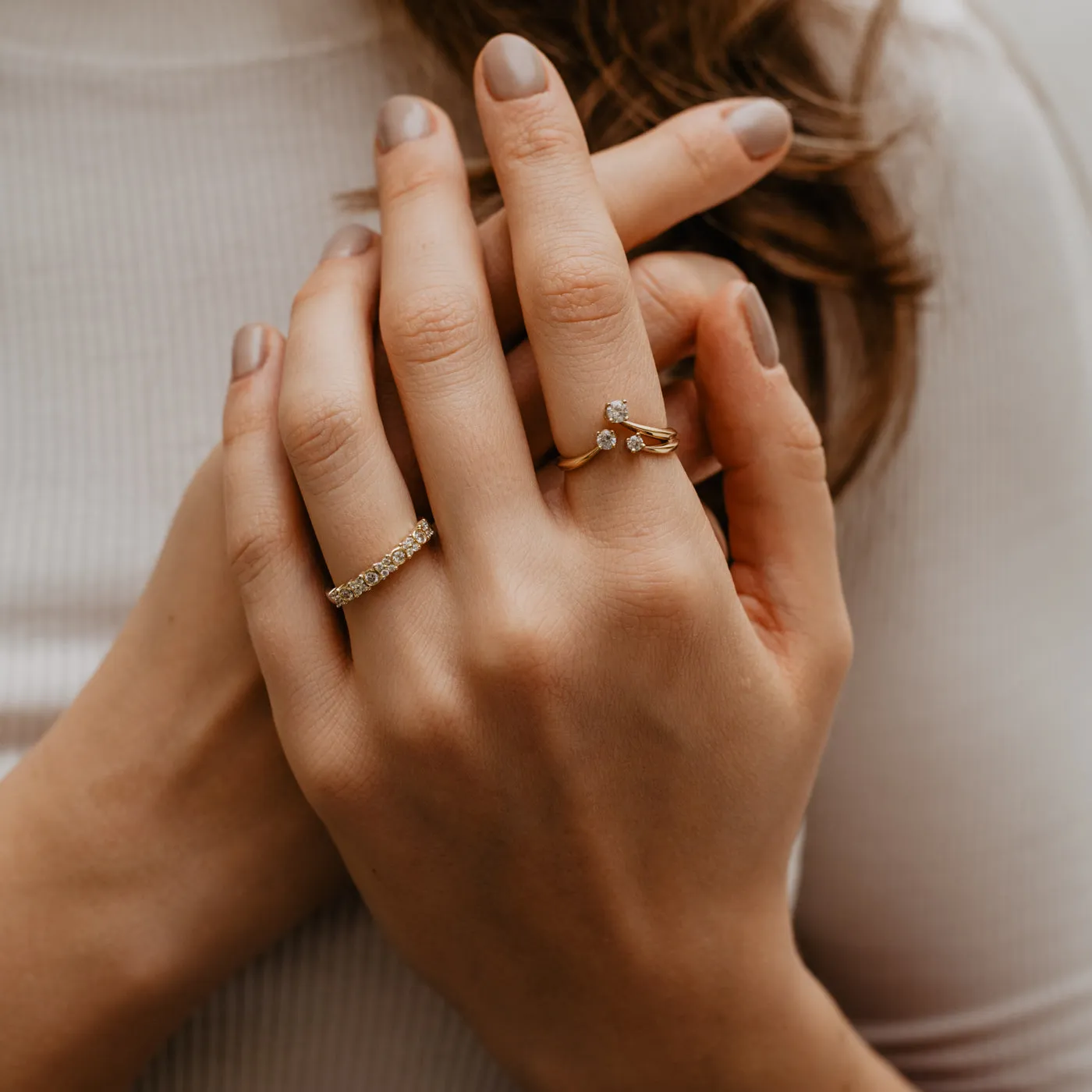 The Stella Ring | Moissanite Shooting Stars Trilogy sold by Ethica Diamonds product image thumbnail 4