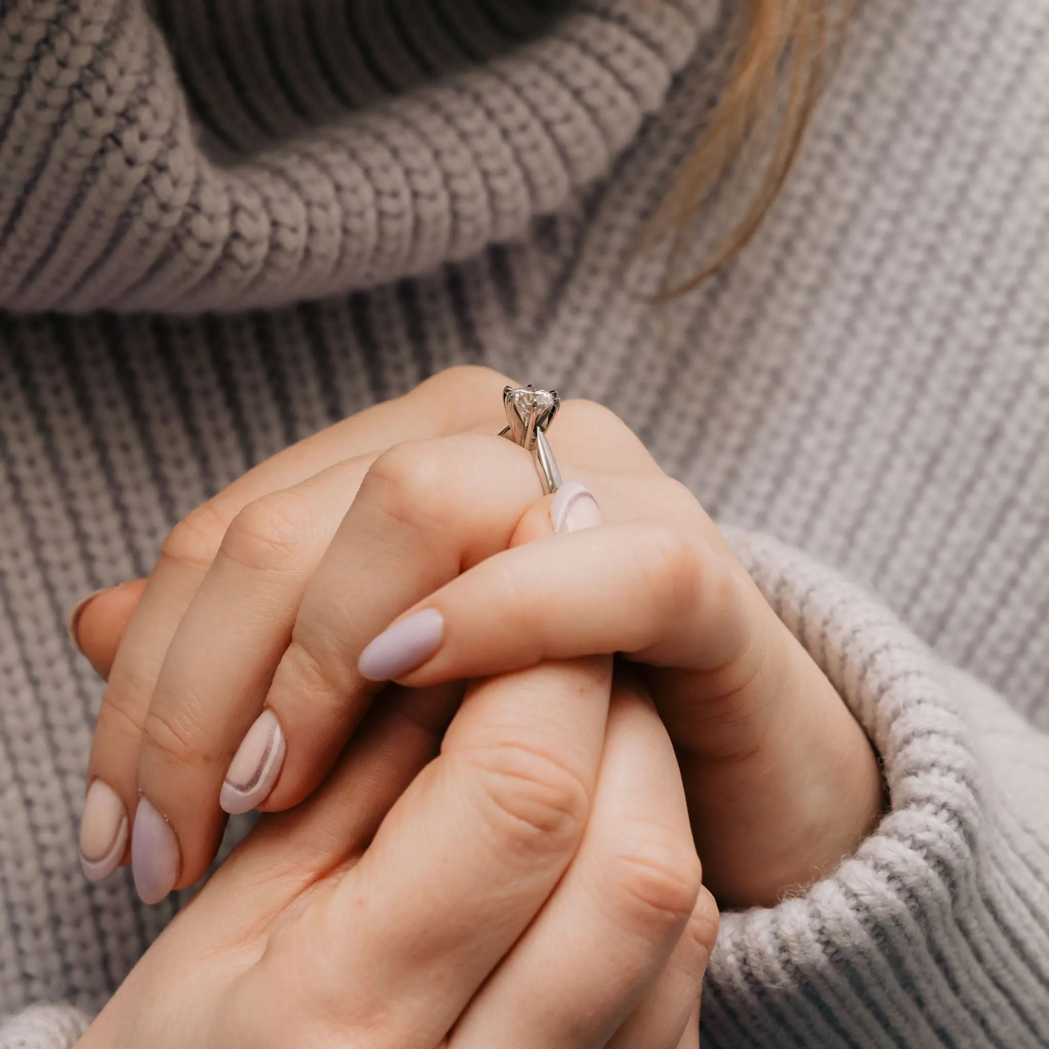 The Athena Ring | Round Moissanite Six Claw Engagement Solitaire sold by Ethica Diamonds product image thumbnail 5