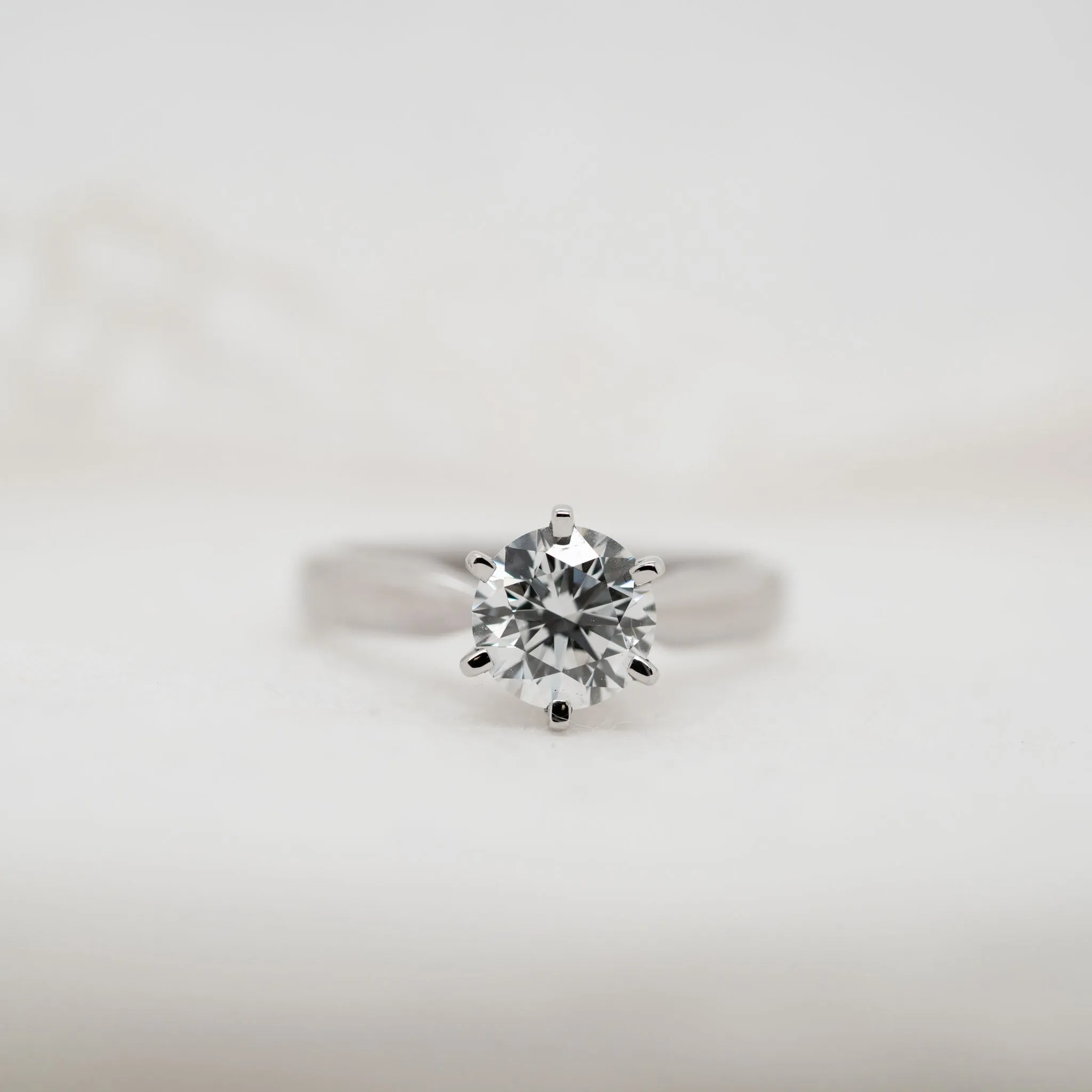 The Athena Ring | Round Moissanite Six Claw Engagement Solitaire sold by Ethica Diamonds product image thumbnail 2
