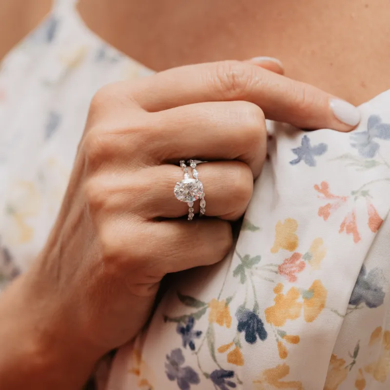 The Nadia Wedding Ring | Marquise and Round Lab Diamond Band sold by Ethica Diamonds