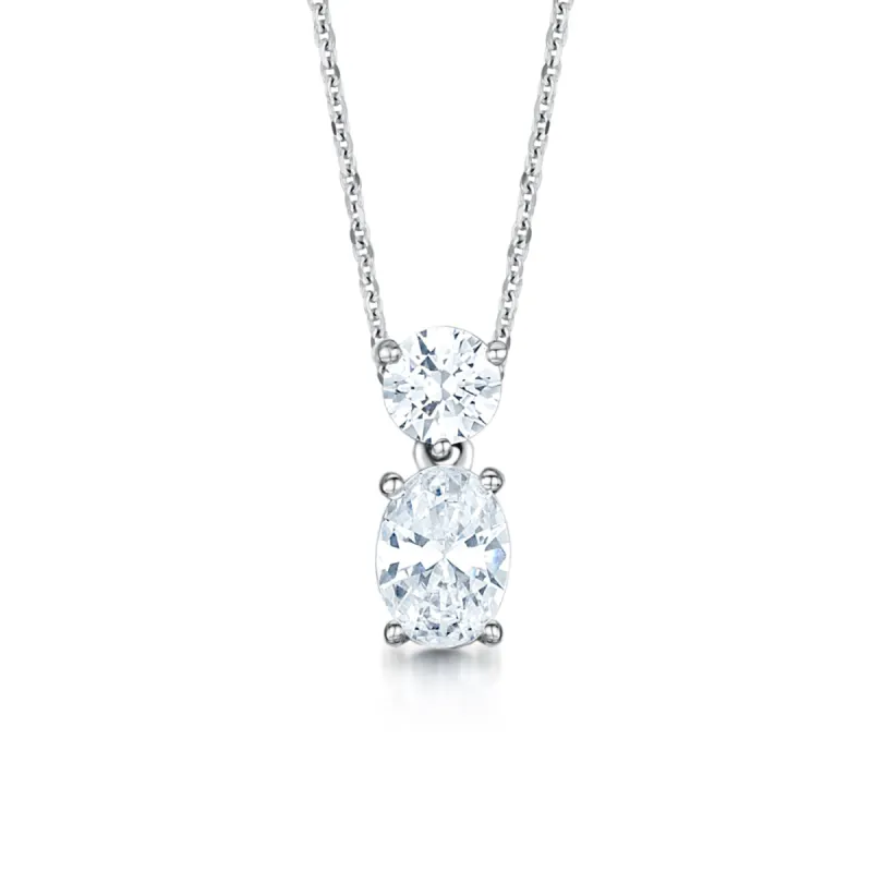 The Gaia Pendant | Round & Oval Moissanite Elegant Drop sold by Ethica Diamonds