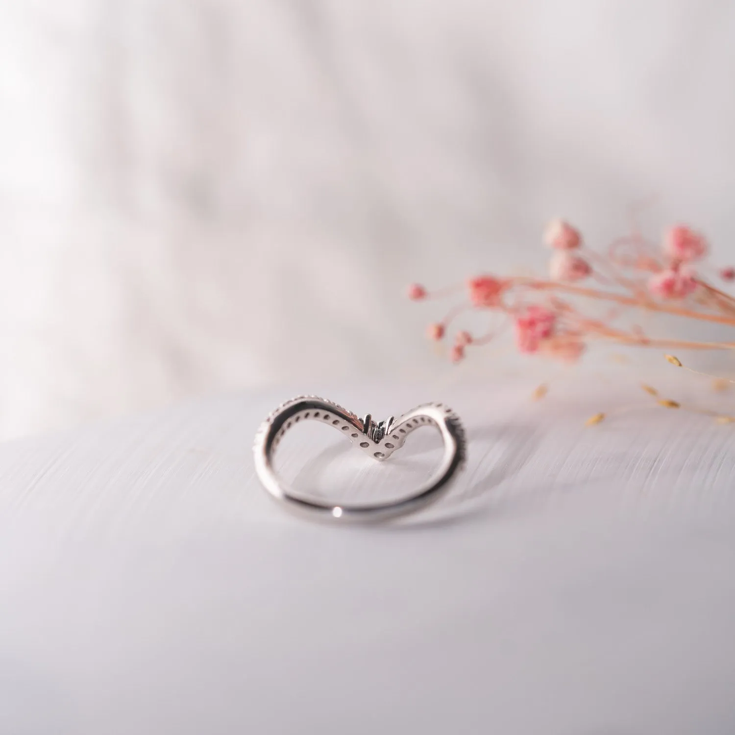 The Lux Ring | Lab Diamond Pavé Chevron Shaped Band sold by Ethica Diamonds product image thumbnail 4