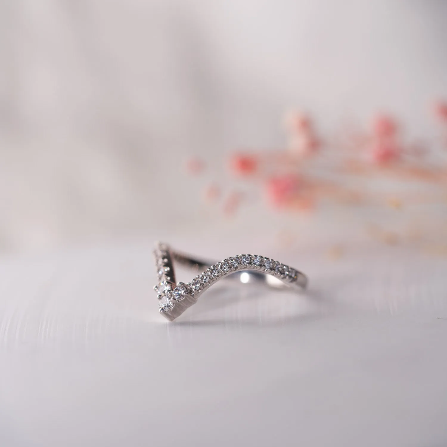 The Lux Ring | Lab Diamond Pavé Chevron Shaped Band sold by Ethica Diamonds product image thumbnail 3