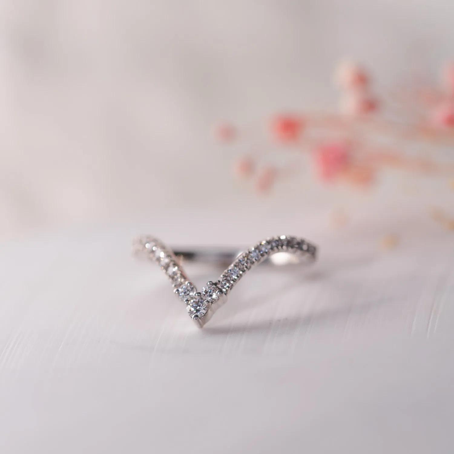 The Lux Ring | Lab Diamond Pavé Chevron Shaped Band sold by Ethica Diamonds product image thumbnail 5