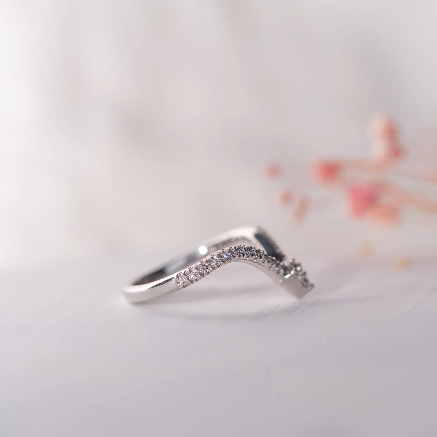 The Lux Ring | Lab Diamond Pavé Chevron Shaped Band sold by Ethica Diamonds product image thumbnail 2