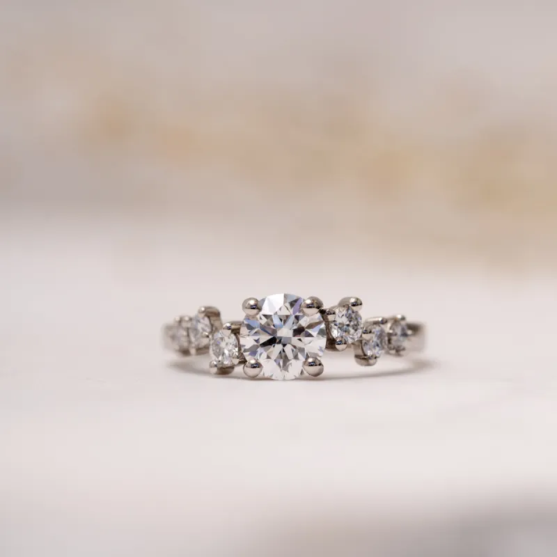 The Sophie Ring | Round Lab Diamond Accented Engagement sold by Ethica Diamonds