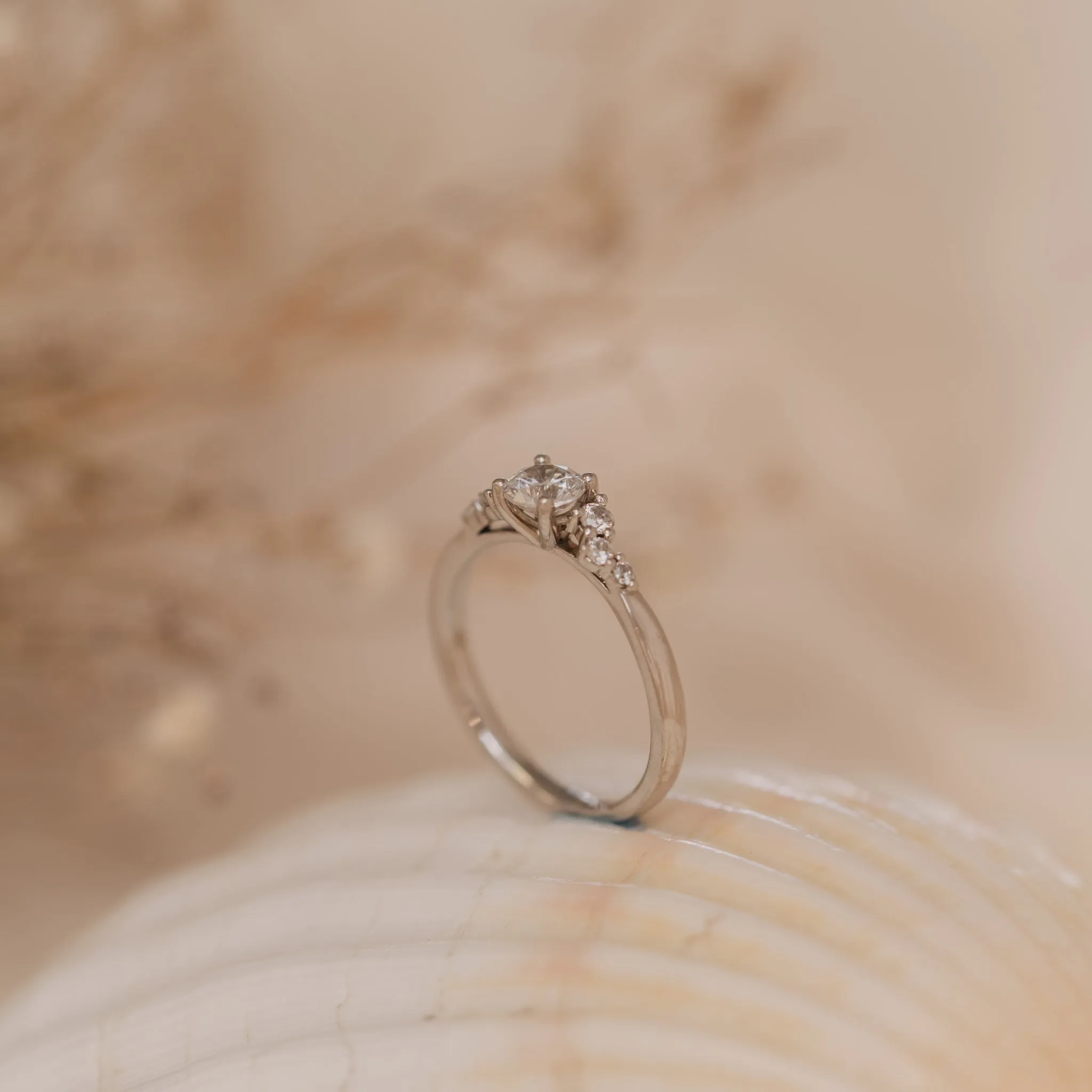 The Sophie Ring | Round Lab Diamond Accented Engagement sold by Ethica Diamonds product image thumbnail 5