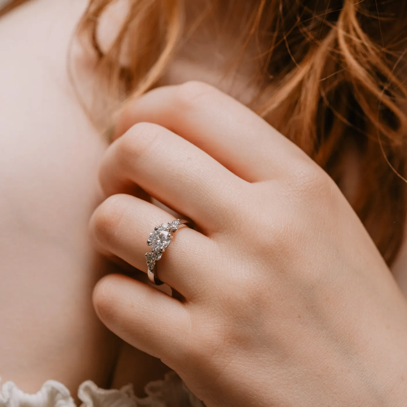 The Sophie Ring | Round Lab Diamond Accented Engagement sold by Ethica Diamonds product image thumbnail 2