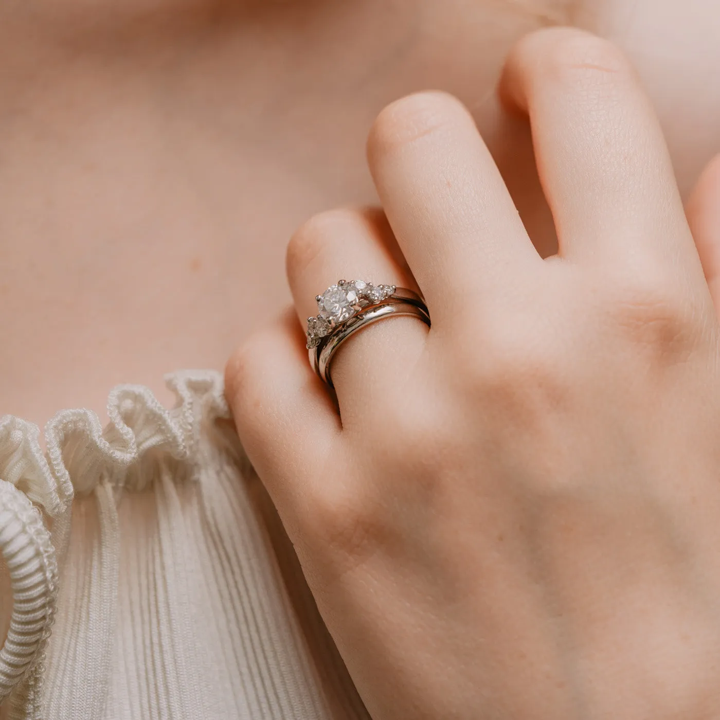 The Sophie Ring | Round Lab Diamond Accented Engagement sold by Ethica Diamonds product image thumbnail 3