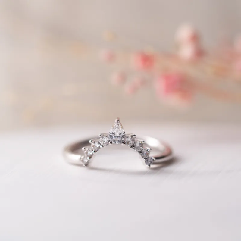 The Chiara Ring | Lab Diamond Tiara Contour Dainty Stacking Band made by Ethica Diamonds