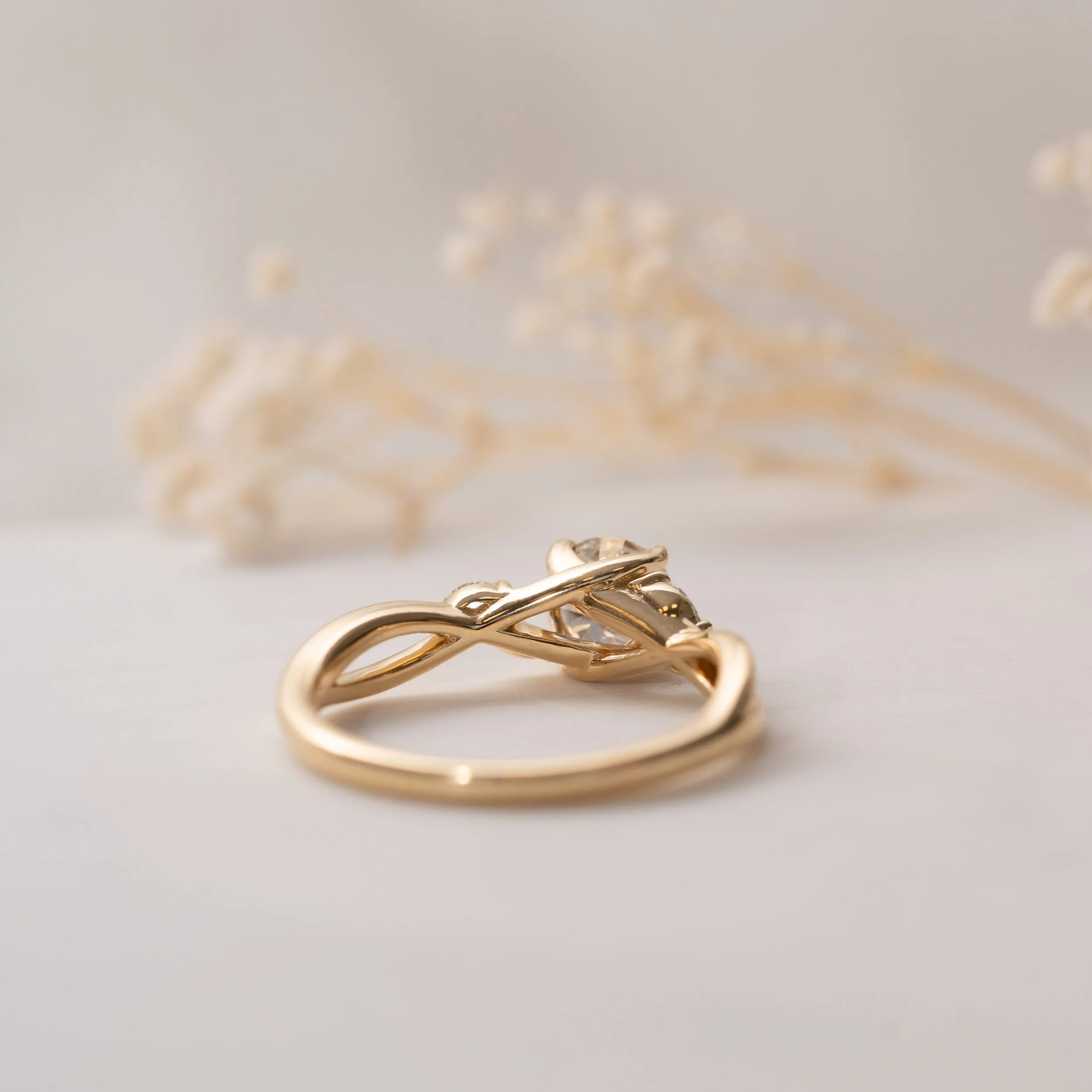 The Simi | Round Lab Diamond Marquise Accented Solitaire Engagement Ring sold by Ethica Diamonds product image thumbnail 2