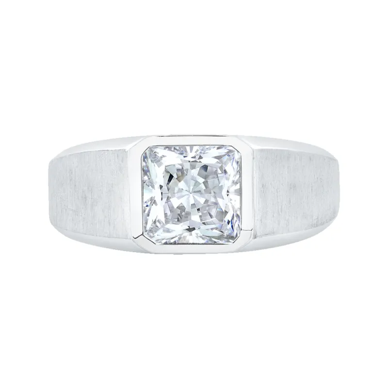 The Apollo Ring | Solitaire Lab Diamond Princess Cut Textured sold by Ethica Diamonds