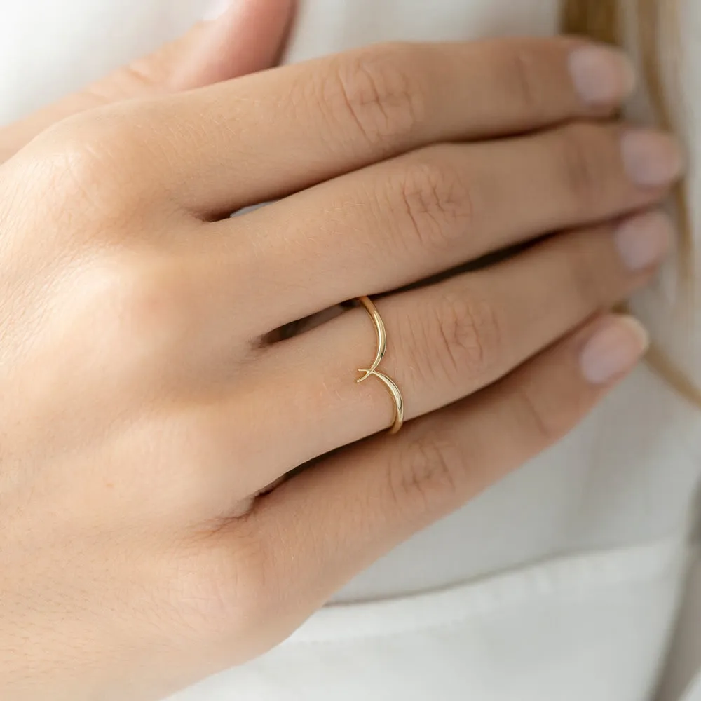 The Ysella Ring | 100% Recycled 9k Gold Wishbone sold by Ethica Diamonds product image thumbnail 2