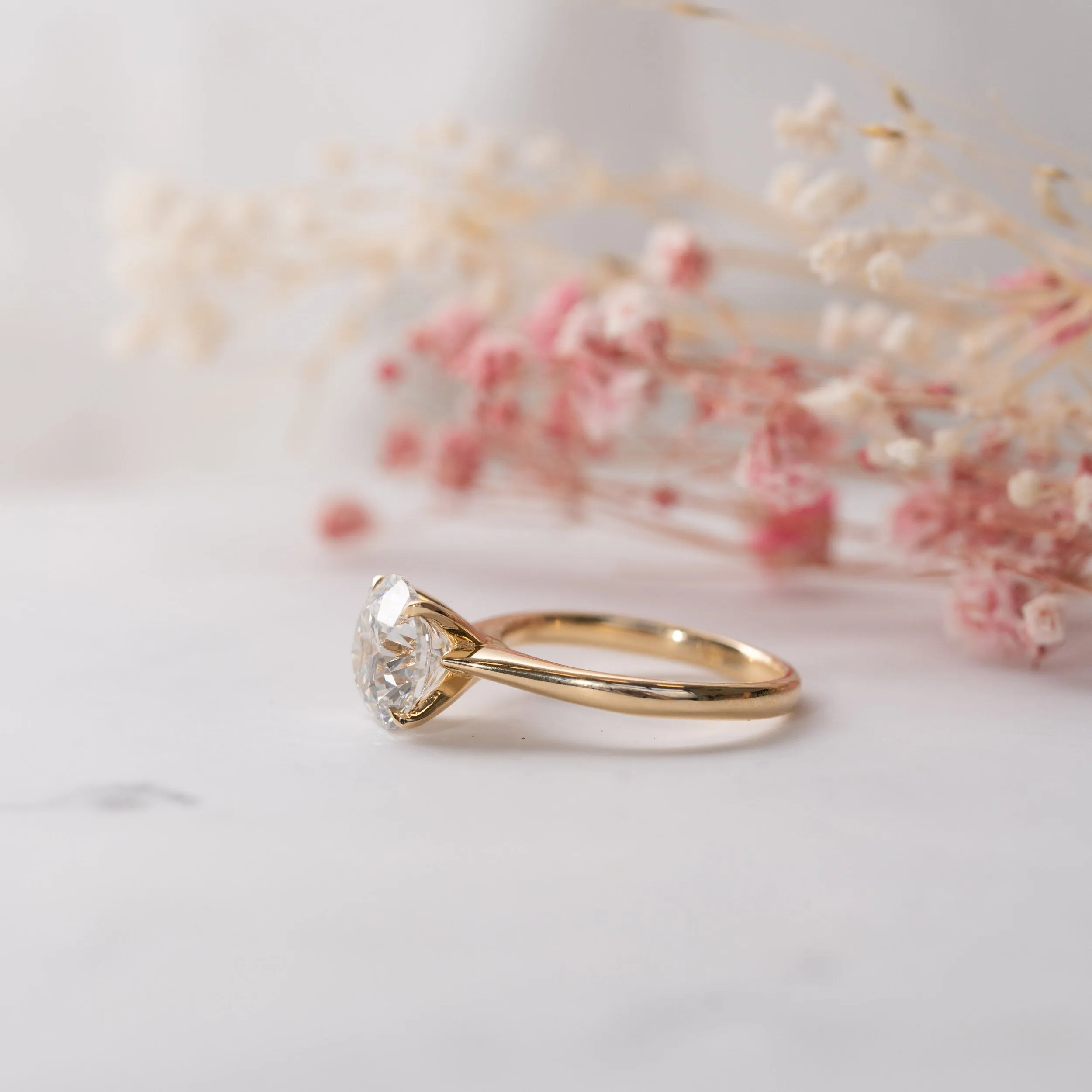 The Adeline Ring | Round Lab Diamond Tiffany Engagement Solitaire sold by Ethica Diamonds product image thumbnail 4