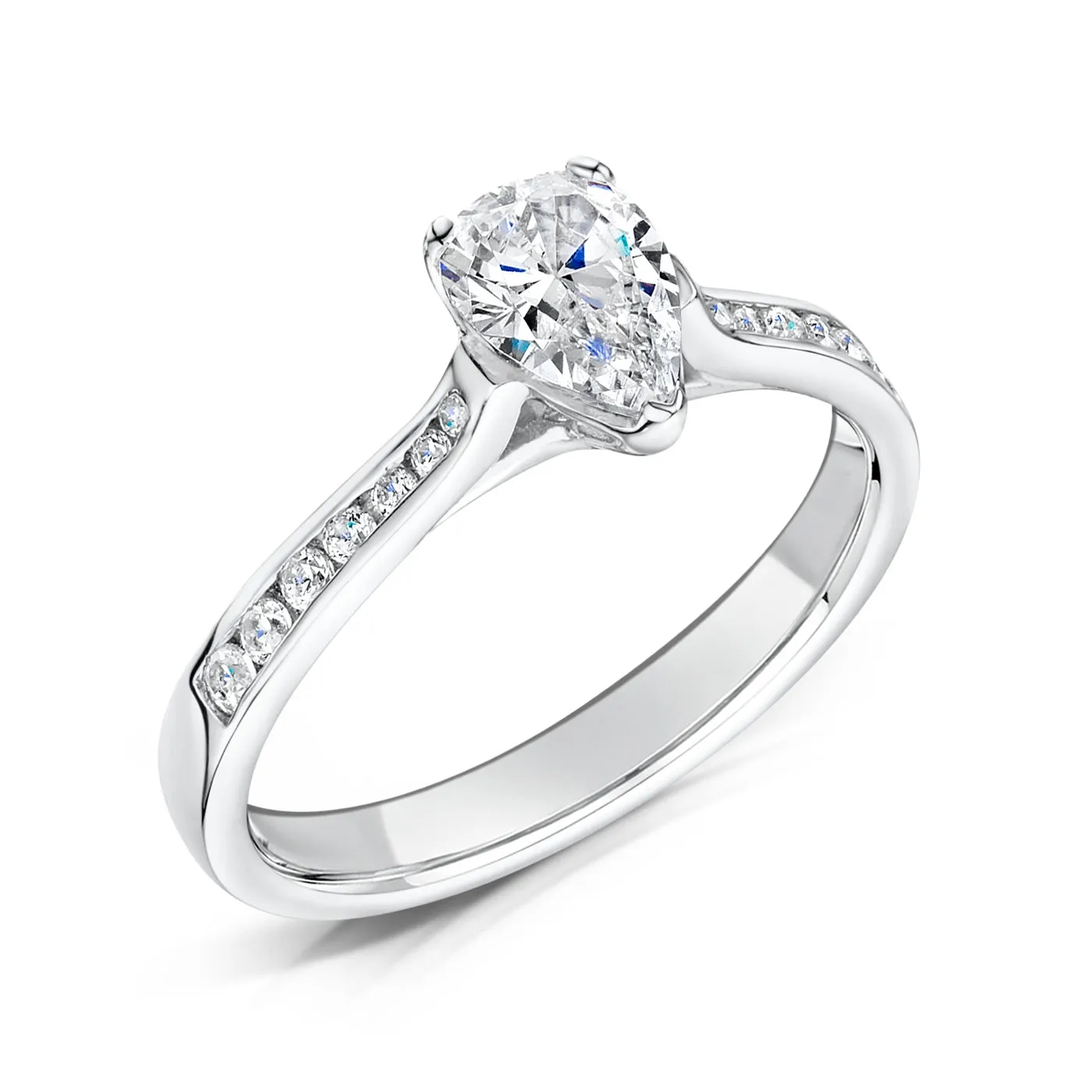 The Irene Ring | Pear Cut Lab Grown Diamond Channel Set Engagement sold by Ethica Diamonds product image thumbnail 2