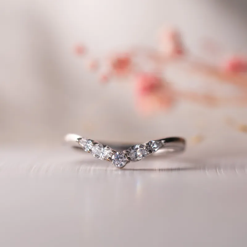 The Nell Ring | Lab Diamond Shaped Dipped Band sold by Ethica Diamonds