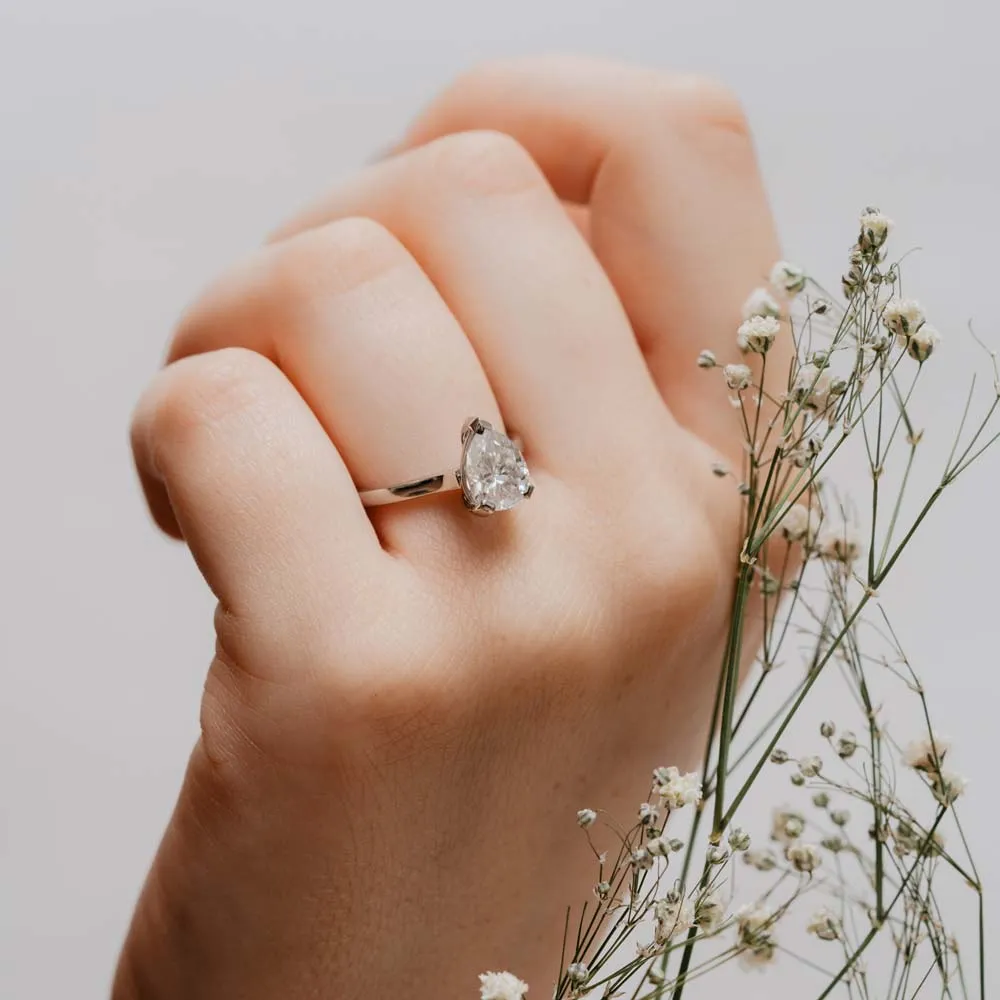 The Kendall Ring | 2.11ct D-E VVS1 Pear Cut Engagement Solitaire 950 Platinum sold by Ethica Diamonds product image thumbnail 3