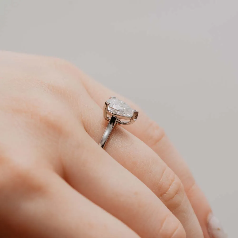 The Kendall Ring | 2.11ct D-E VVS1 Pear Cut Engagement Solitaire 950 Platinum sold by Ethica Diamonds product image thumbnail 4