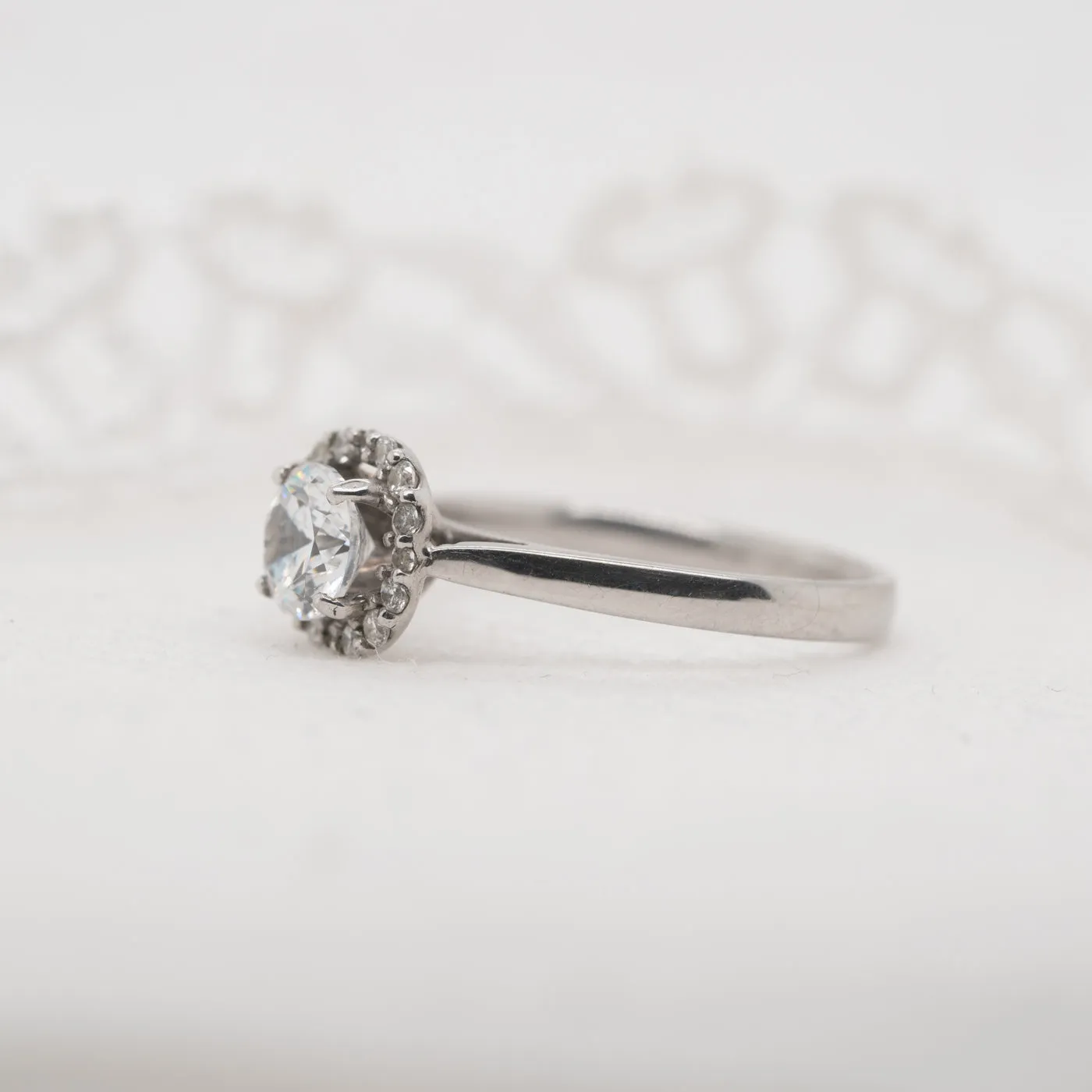 The Ami Ring | Lab Diamond Round Engagement Halo sold by Ethica Diamonds product image thumbnail 3