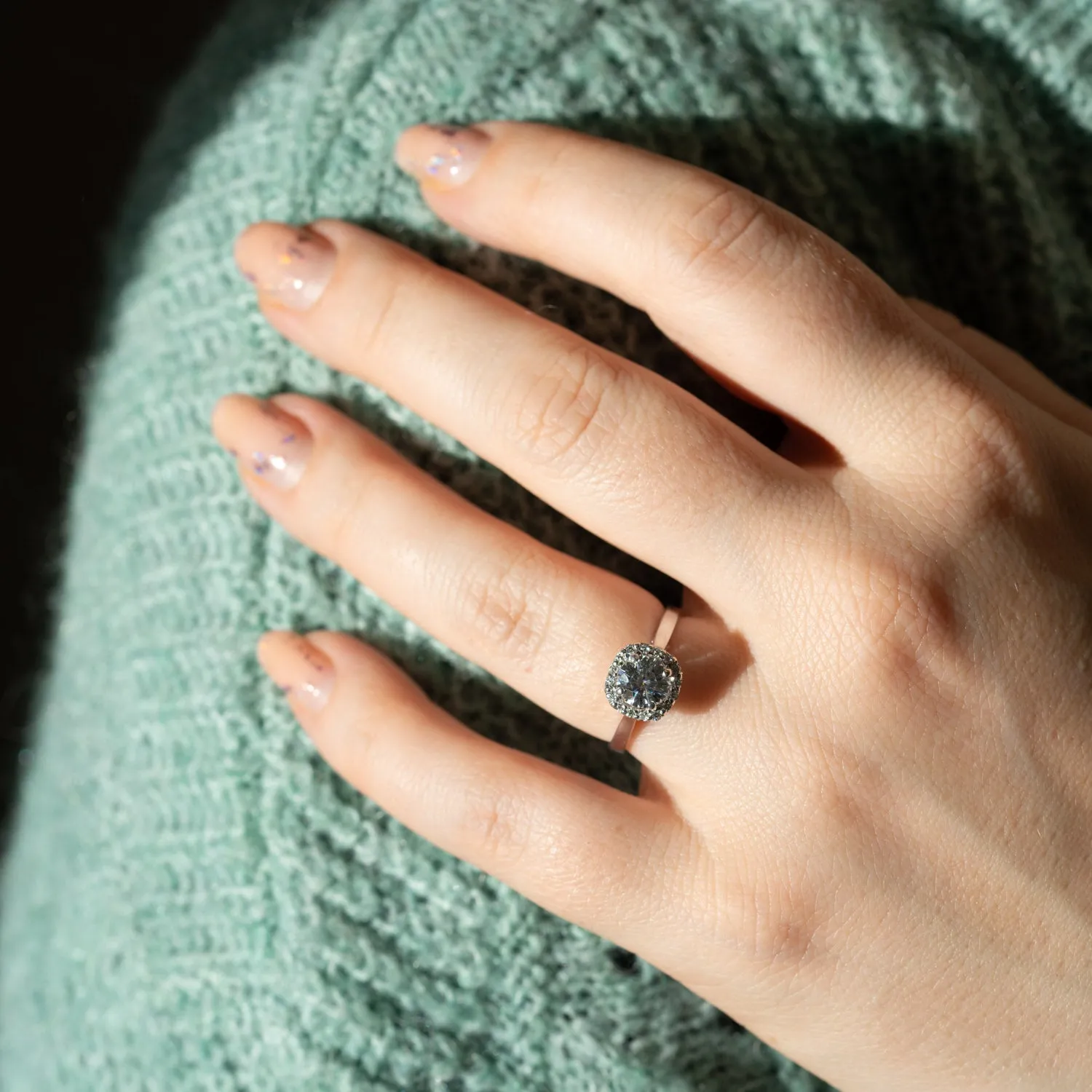 The Ami Ring | Lab Diamond Round Engagement Halo sold by Ethica Diamonds product image thumbnail 4