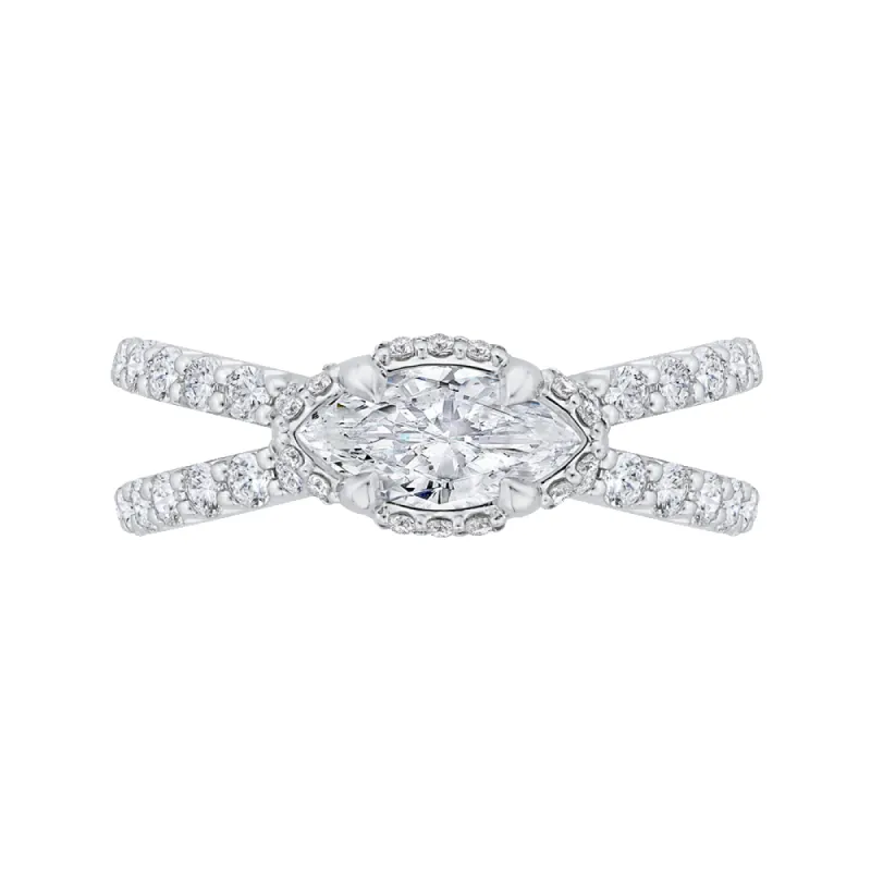 The Aurelia Ring | Hidden Halo Marquise Cut Lab Diamond Engagement Solitaire sold by Ethica Diamonds