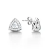 The Sienna Earrings | Moissanite & Lab Diamond Halo Shield Earrings sold by Ethica Diamonds