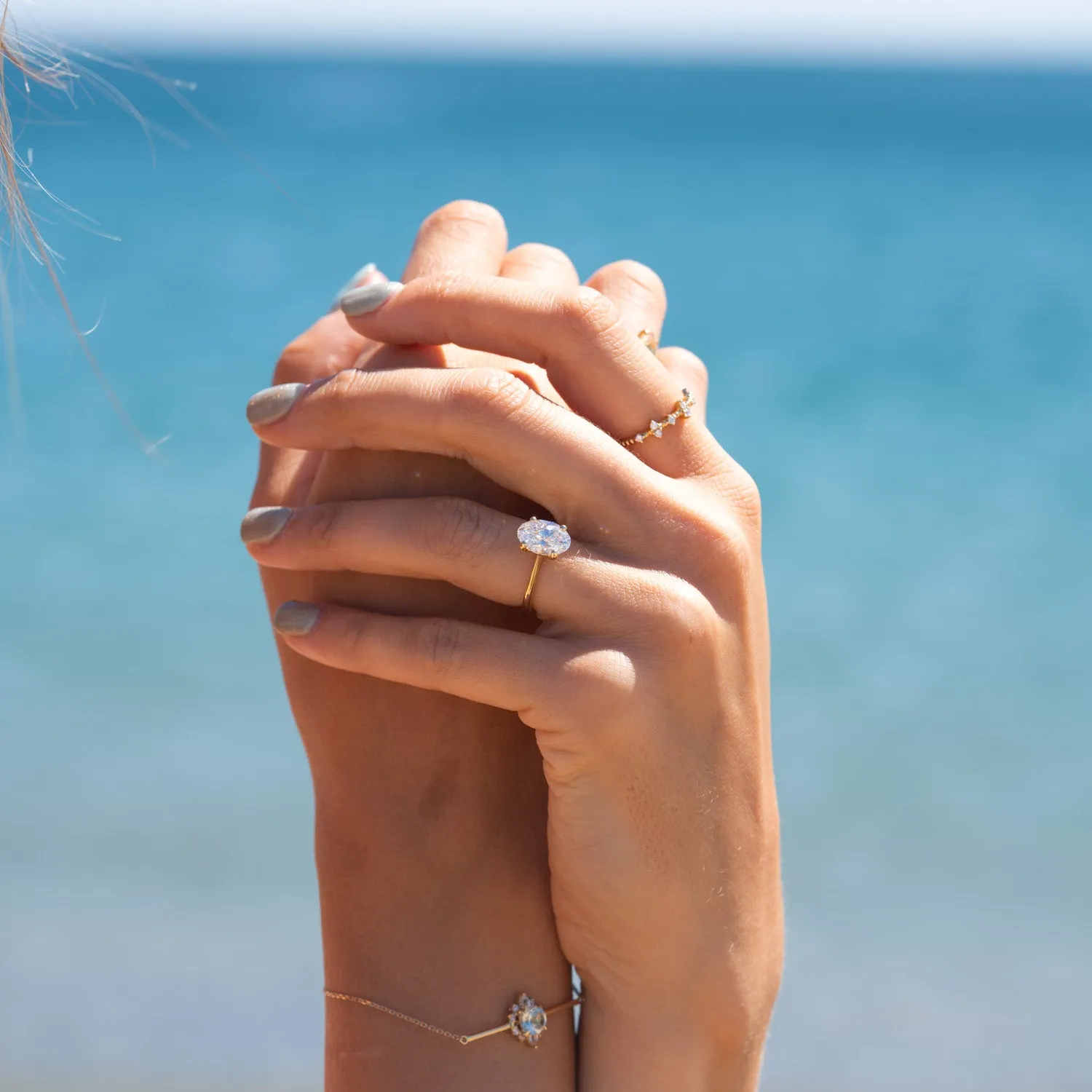 The Penelope | Oval Cut Lab Diamond Slim Solitaire Engagement Ring sold by Ethica Diamonds product image thumbnail 5