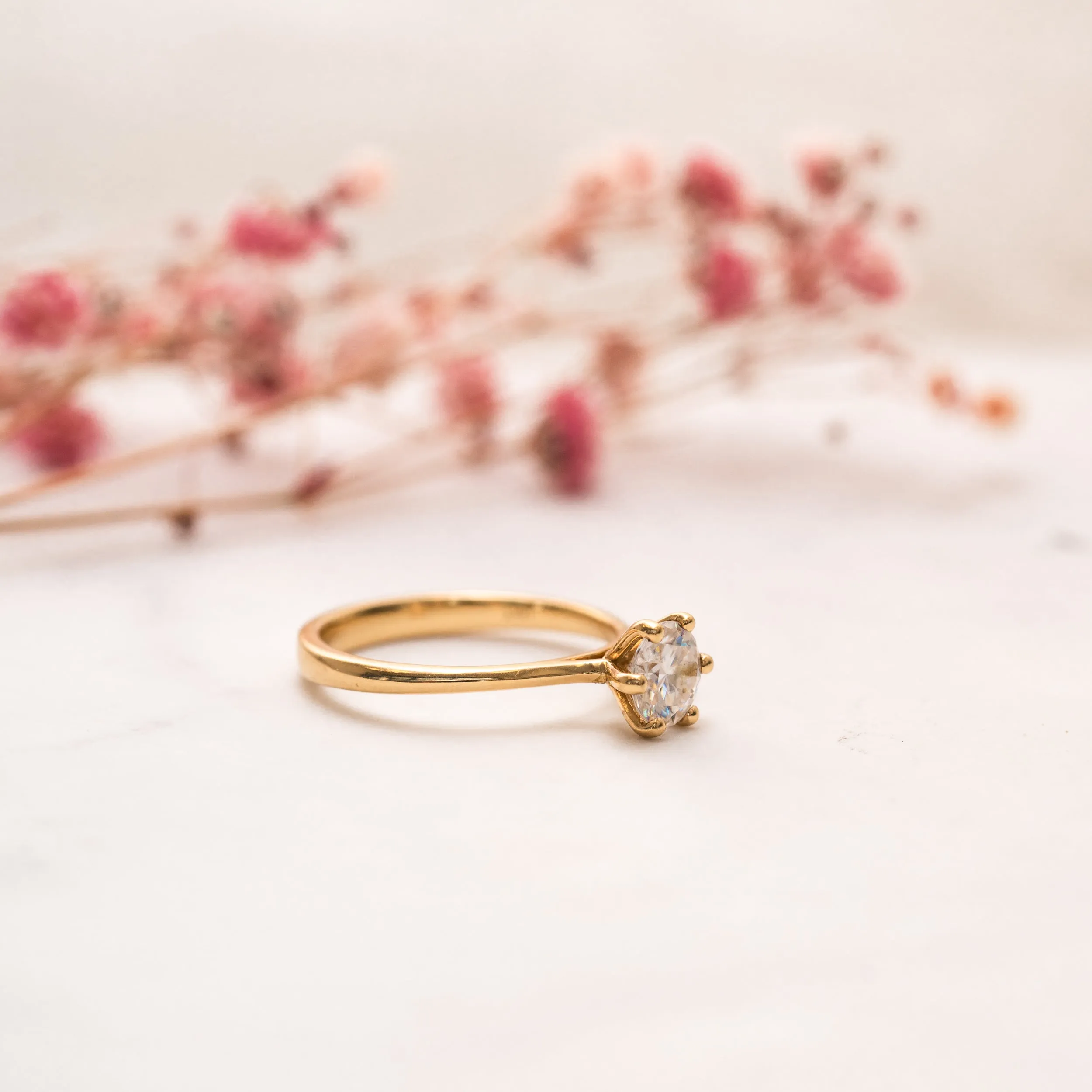 The Sissy Ring | Round Lab Diamond Petite Six Claw Engagement Solitaire sold by Ethica Diamonds product image thumbnail 4