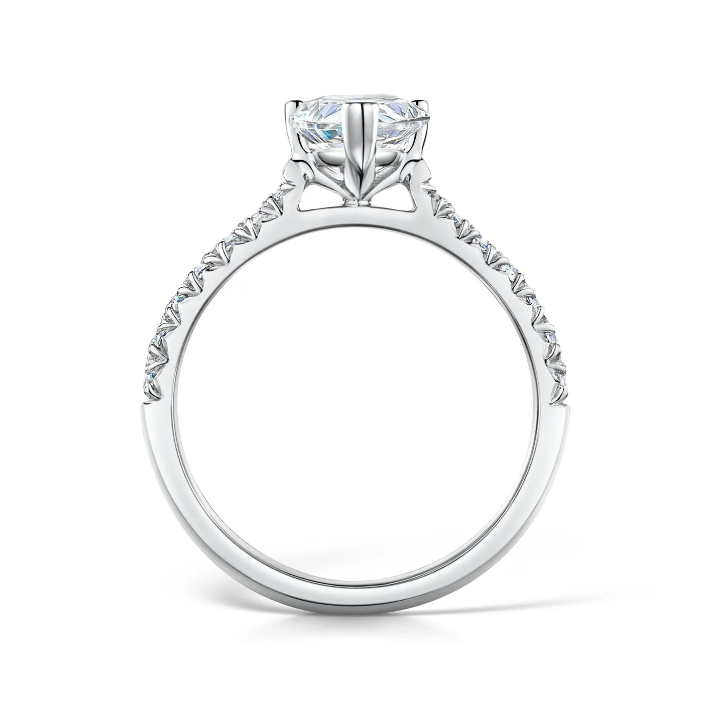 The Nouveau Ring | Lab Diamond Marquise Cut Shoulder Set Engagement sold by Ethica Diamonds product image thumbnail 3
