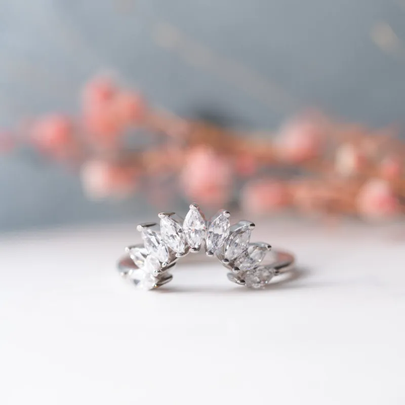 The Amira Ring | Lab Diamond Marquise Cut Tiara Band sold by Ethica Diamonds
