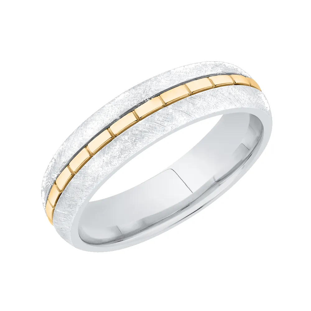 The Eros Ring | Textured Two Tone Band sold by Ethica Diamonds