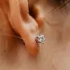 The Diandra Earrings | Moissanite Round Six Claw Solitaire Studs sold by Ethica Diamonds