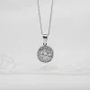 The Diana Pendant | Round Lab Diamond Halo sold by Ethica Diamonds