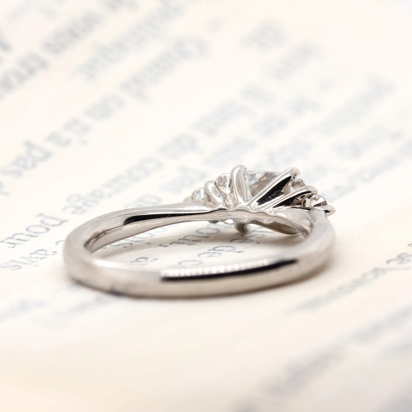 The Victoria Ring | Princess Lab Diamond Accented Dainty Engagement sold by Ethica Diamonds product image thumbnail 4