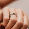 The Arola Ring | Lab Diamond & Sapphire Vintage Openwork Statement sold by Ethica Diamonds