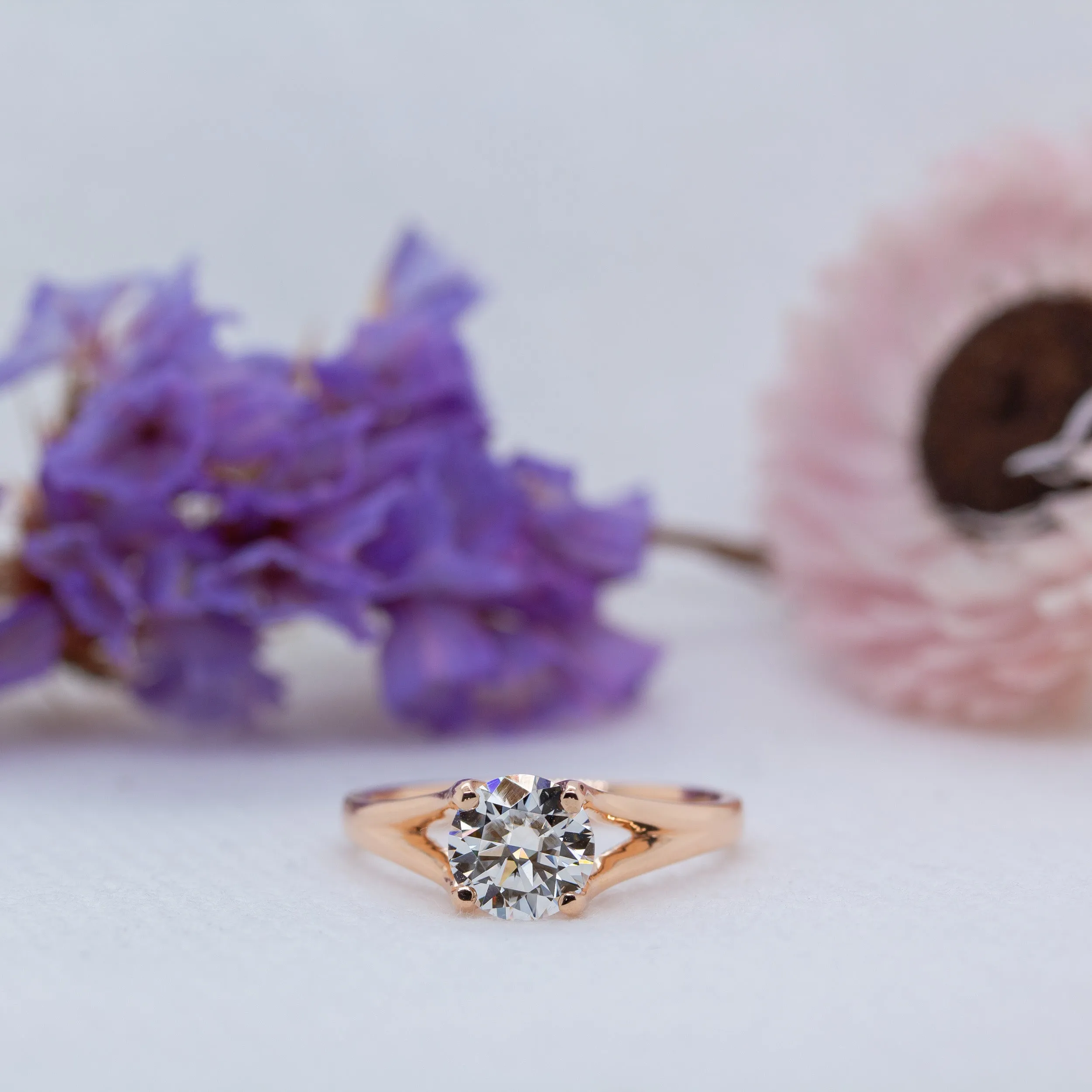 The Abrielle Ring | Round Lab Diamond Split Shank Solitaire Engagement sold by Ethica Diamonds product image thumbnail 3