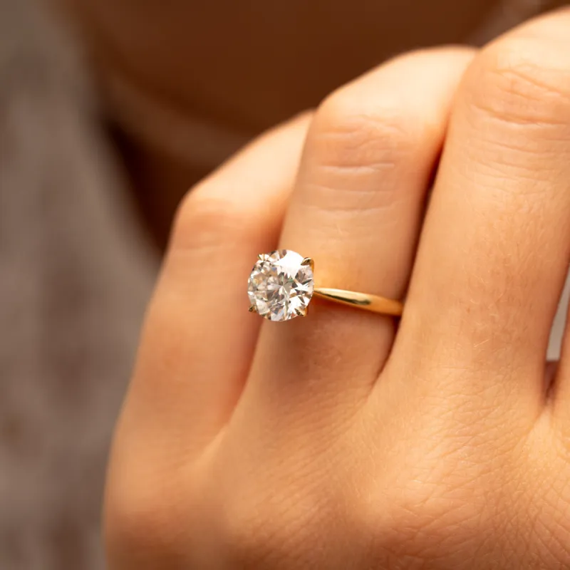 The Frankie Ring | Round Cut Lab Diamond Classic Slim Engagement Solitaire sold by Ethica Diamonds